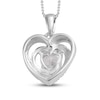 Thumbnail Image 4 of Lab-Created White Sapphire Heart Necklace Sterling Silver 18&quot;