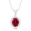 Thumbnail Image 1 of Lab-Created Ruby & Lab-Created White Sapphire Necklace Sterling Silver 18&quot;