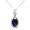 Thumbnail Image 1 of Lab-Created Blue Sapphire & Lab-Created White Sapphire Necklace Sterling Silver 18&quot;