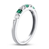 Thumbnail Image 2 of Lab-Created Emerald & White Lab-Created Sapphire Ring Sterling Silver