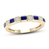 Thumbnail Image 1 of Blue Sapphire Ring 1/20 ct tw Diamonds 10K Yellow Gold