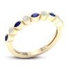 Thumbnail Image 4 of Blue Sapphire Ring 1/10 ct tw Diamonds 10K Yellow Gold