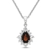 Thumbnail Image 1 of Garnet & White Lab-Created Sapphire Necklace Sterling Silver 18&quot;