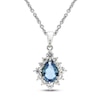 Thumbnail Image 0 of Blue Topaz & White Lab-Created Sapphire Necklace Sterling Silver 18"