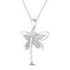Thumbnail Image 2 of Lab-Created Opal/Amethyst/White Lab-Created Sapphire Dragonfly Necklace Sterling Silver 18"