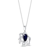 Thumbnail Image 2 of Blue & White Lab-Created Sapphire Elephant Necklace Sterling Silver 18&quot;