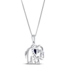 Thumbnail Image 4 of Blue & White Lab-Created Sapphire Elephant Necklace Sterling Silver 18&quot;