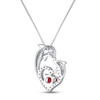 Thumbnail Image 3 of Lab-Created Ruby/White Lab-Created Sapphire Dolphins Necklace Sterling Silver 18&quot;