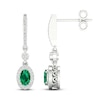 Thumbnail Image 0 of Emerald Dangle Earrings 1/6 ct tw Diamonds 10K White Gold