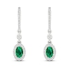 Thumbnail Image 1 of Emerald Dangle Earrings 1/6 ct tw Diamonds 10K White Gold