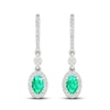 Thumbnail Image 2 of Emerald Dangle Earrings 1/6 ct tw Diamonds 10K White Gold