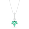 Thumbnail Image 0 of Lab-Created Emerald & White Lab-Created Sapphire Necklace Sterling Silver 18"