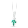 Thumbnail Image 1 of Lab-Created Emerald & White Lab-Created Sapphire Necklace Sterling Silver 18"