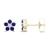 Thumbnail Image 1 of Blue Sapphire & Diamond Accent Earrings 10K Yellow Gold