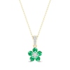 Thumbnail Image 0 of Emerald & Diamond Accent Necklace 10K Yellow Gold 18"