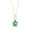 Thumbnail Image 1 of Emerald & Diamond Accent Necklace 10K Yellow Gold 18"