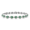 Thumbnail Image 1 of Lab-Created Emerald & White Lab-Created Sapphire Bracelet Sterling Silver 7.25&quot;