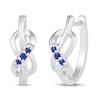 Thumbnail Image 0 of Blue Lab-Created Sapphire Hoop Earrings Sterling Silver