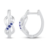 Thumbnail Image 1 of Blue Lab-Created Sapphire Hoop Earrings Sterling Silver