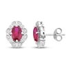 Thumbnail Image 0 of Lab-Created Ruby & White Lab-Created Sapphire Earrings Sterling Silver