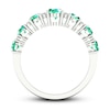 Thumbnail Image 4 of Emerald & Diamond Ring 1/6 ct tw 10K White Gold