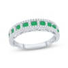 Thumbnail Image 0 of Emerald & White Sapphire Ring Sterling Silver