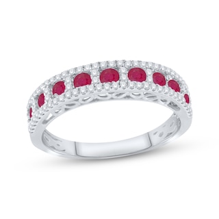 Ruby & White Sapphire Ring Sterling Silver | Kay Outlet