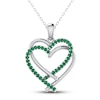 Thumbnail Image 1 of Emerald Heart Necklace Sterling Silver 18&quot;