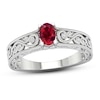 Thumbnail Image 1 of Lab-Created Ruby & White Lab-Created Sapphire Ring Sterling Silver