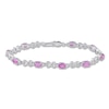 Thumbnail Image 1 of Pink & White Lab-Created Sapphire Bracelet Sterling Silver 7.5&quot;