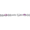 Thumbnail Image 3 of Pink & White Lab-Created Sapphire Bracelet Sterling Silver 7.5&quot;