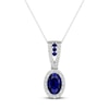 Thumbnail Image 0 of Blue Sapphire & Diamond Necklace 1/15 ct tw 10K White Gold 18"