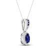 Thumbnail Image 1 of Blue Sapphire & Diamond Necklace 1/15 ct tw 10K White Gold 18"