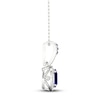 Thumbnail Image 2 of Blue Sapphire & Diamond Necklace 1/15 ct tw 10K White Gold 18"