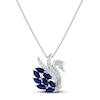 Thumbnail Image 1 of Blue & White Lab-Created Sapphire Swan Necklace Sterling Silver 18&quot;