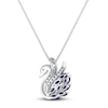 Thumbnail Image 3 of Blue & White Lab-Created Sapphire Swan Necklace Sterling Silver 18&quot;