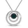 Thumbnail Image 1 of Unstoppable Love Lab-Created Emerald & White Lab-Created Sapphire Necklace Sterling Silver 18&quot;