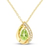 Thumbnail Image 0 of Peridot & White Lab-Created Sapphire Necklace Sterling Silver/14K Yellow Gold Plating 18"