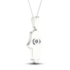 Thumbnail Image 3 of Blue/White Lab-Created Sapphire Hamsa Necklace Sterling Silver 18"