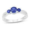 Thumbnail Image 1 of Blue & White Lab-Created Sapphire Ring Sterling Silver