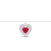 Thumbnail Image 2 of Lab-Created Ruby Heart Anklet Sterling Silver 9&quot;