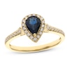 Thumbnail Image 1 of Blue Sapphire & Diamond Ring 1/4 ct tw 10K Yellow Gold