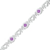 Thumbnail Image 2 of Amethyst & White Lab-Created Sapphire Mom Bracelet Sterling Silver 7.25&quot;