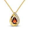 Thumbnail Image 0 of Garnet & White Lab-Created Sapphire Necklace Sterling Silver/14K Yellow Gold Plating 18"