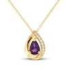 Thumbnail Image 1 of Amethyst & White Lab-Created Sapphire Necklace Sterling Silver/14K Yellow Gold Plating 18&quot;