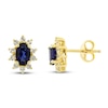 Thumbnail Image 1 of Blue & White Lab-Created Sapphire Earrings Sterling Silver/14K Yellow Gold Plating