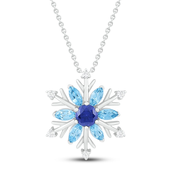  2023 New Necklace Creative Hexagon Clavicle Crystal Necklace  Snowflake Pendant Ladies Necklaces Pendants Name Necklaces (Blue, One Size)  : Pet Supplies