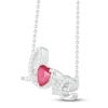 Thumbnail Image 2 of Lab-Created Ruby & White Lab-Created Sapphire Love Necklace Sterling Silver 18&quot;