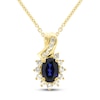 Thumbnail Image 1 of Blue & White Lab-Created Sapphire Necklace Sterling Silver/14K Yellow Gold Plating 18&quot;