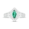 Thumbnail Image 2 of Lab-Created Emerald & White Lab-Created Sapphire Ring Sterling Silver